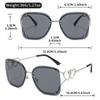 New Metal Opening Large Square Frame Sunglasses for Women, Retro Hot Girl Glasses, and Openwork Heart-shaped Sunglasses