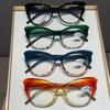 Fashionable Polygonal Cat-Eye Reading Glasses Punk Personality Full Frame Blue Light Blocking Unisex Eyeglasses +1.0 To +4.0