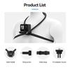 TELESIN Necklace Mount SE with Air Adjustable Chest Strap and Neck Holder for POV Compatible with GoPro Hero Insta360 Pro Action and AKASO 2.0