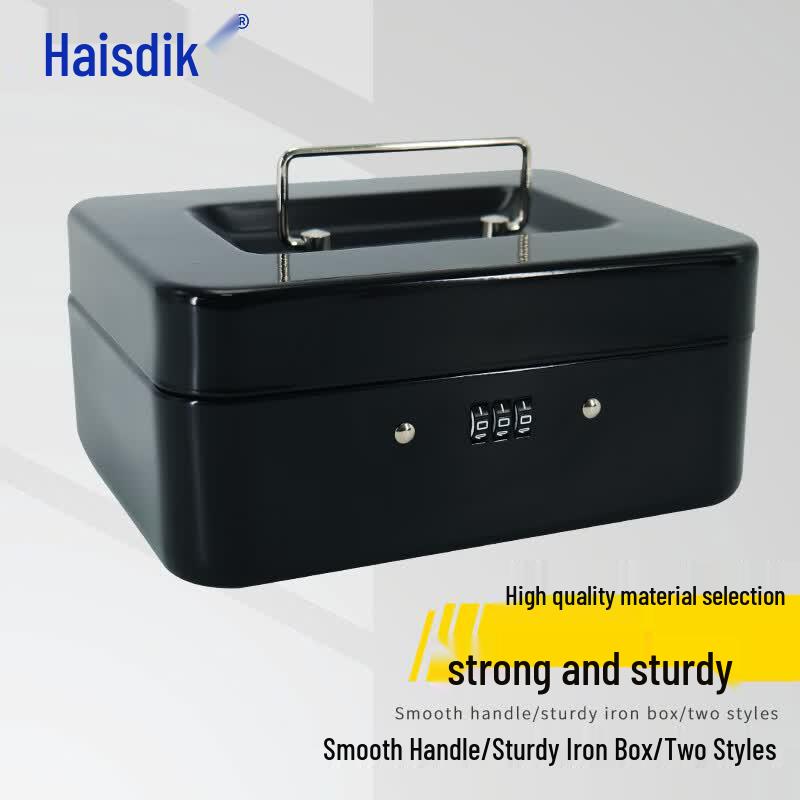 Haisidick Portable Metal Cash Storage Box with Password Lock