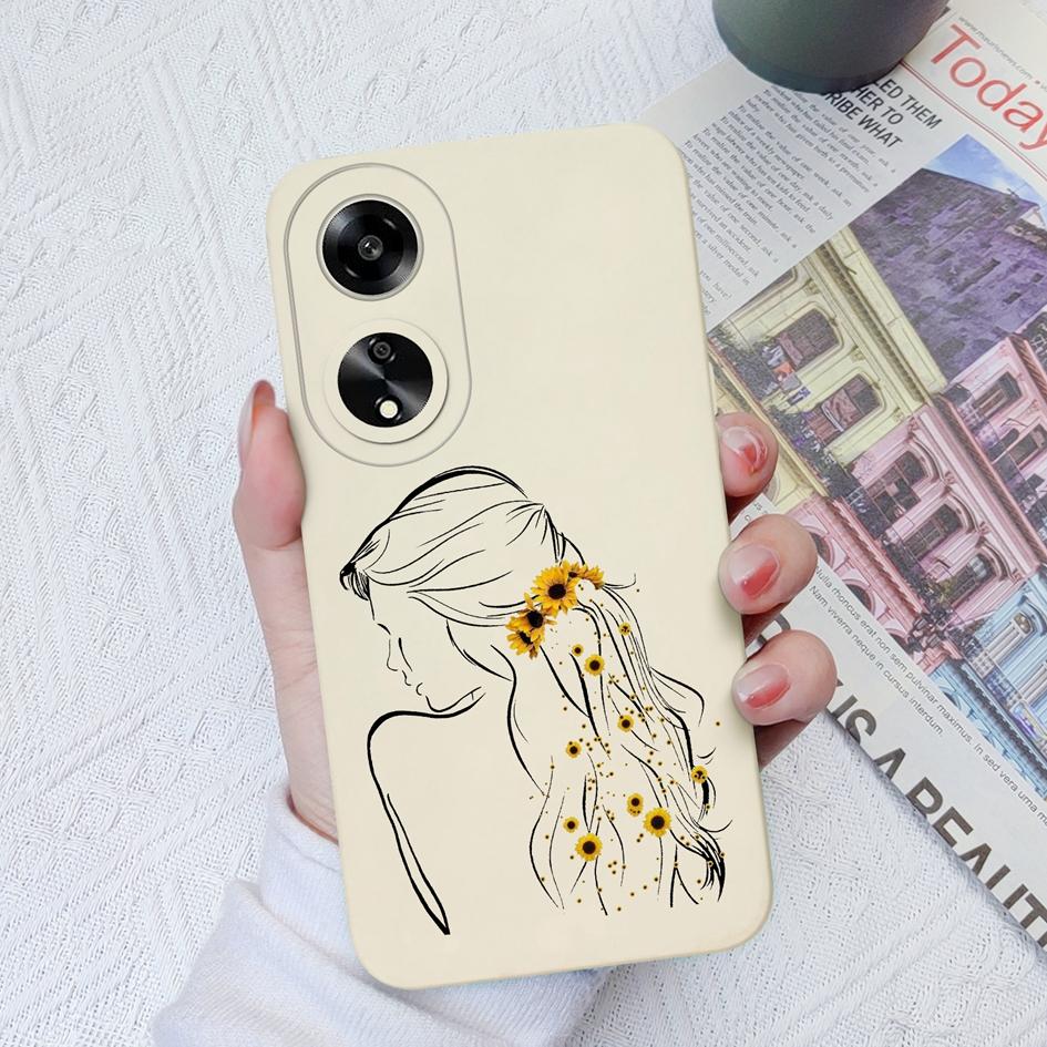 

Чехол для Oppo A35 A11 A1K A7 A15 A55 A1 A52 Чехол для телефона Элегантный узор для милой девушки Жидкий силиконовый противоскользящий защитный улучшенный чехол для Oppo Capa OPPO A58