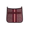 COACH Dempsey 27 classic old flower jacquard zipper closure logo patch fabric with cow leather crossbody bag large size women's red brown