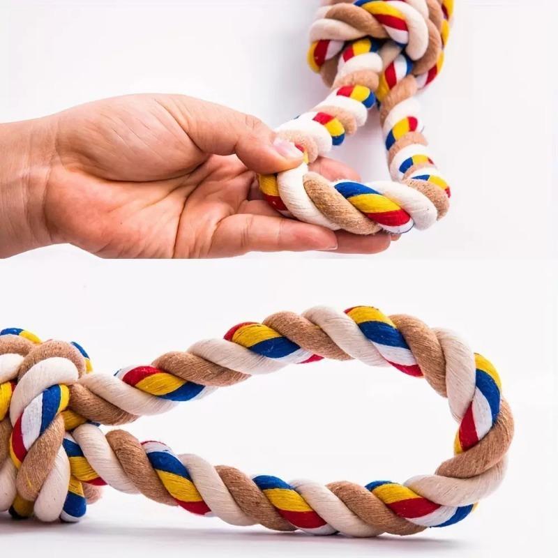 Durable Bite Resistant Cotton Rope Dog Toy For Medium And Large Dogs Teeth Cleaning Outdoor Training Tug Of War