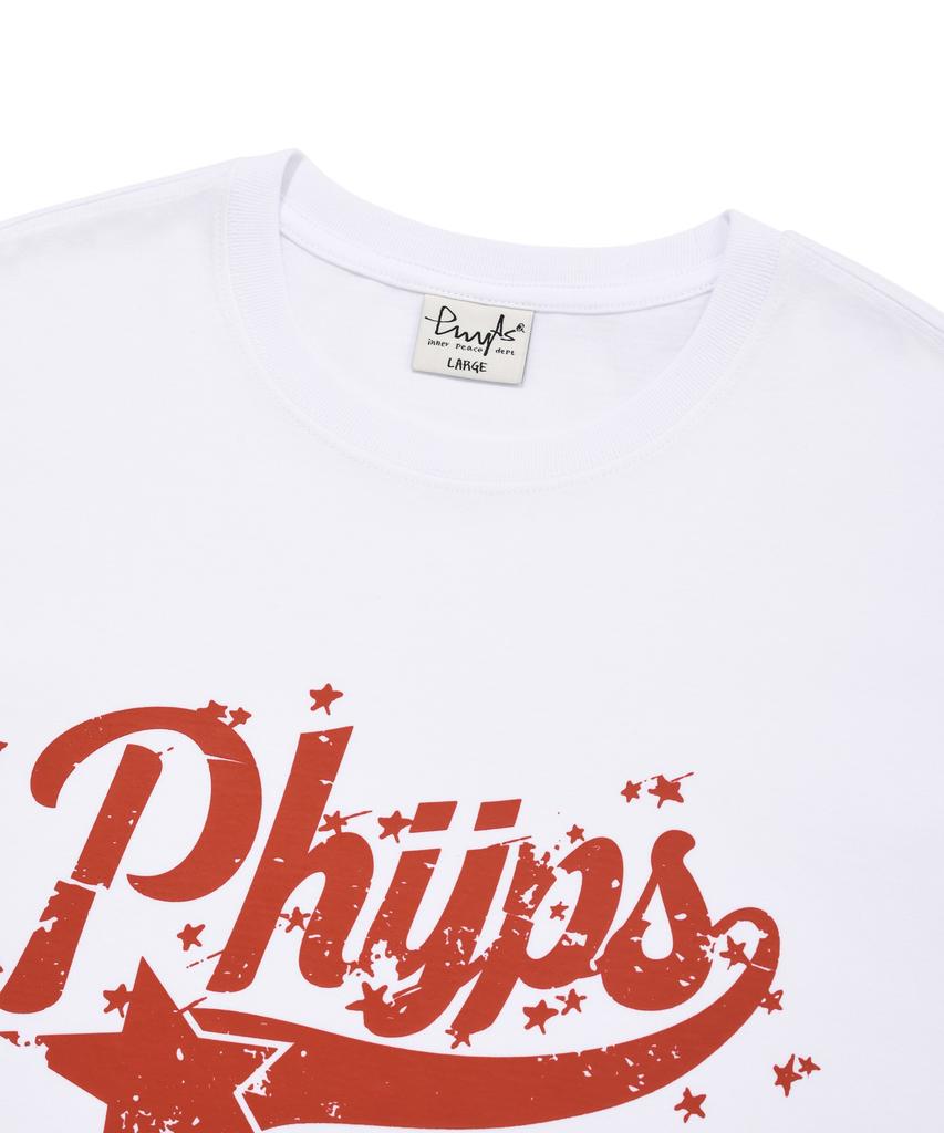 PHYSICAL DEPARTMENT Scatter Startail Short Sleeve T-Shirt_White/Red