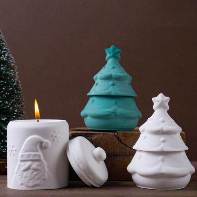 1Pcs Christmas Series Theme Hollow House Molds 6-Cavity Christmas House Candle Holder Silicone Mold Resin Casting Mold