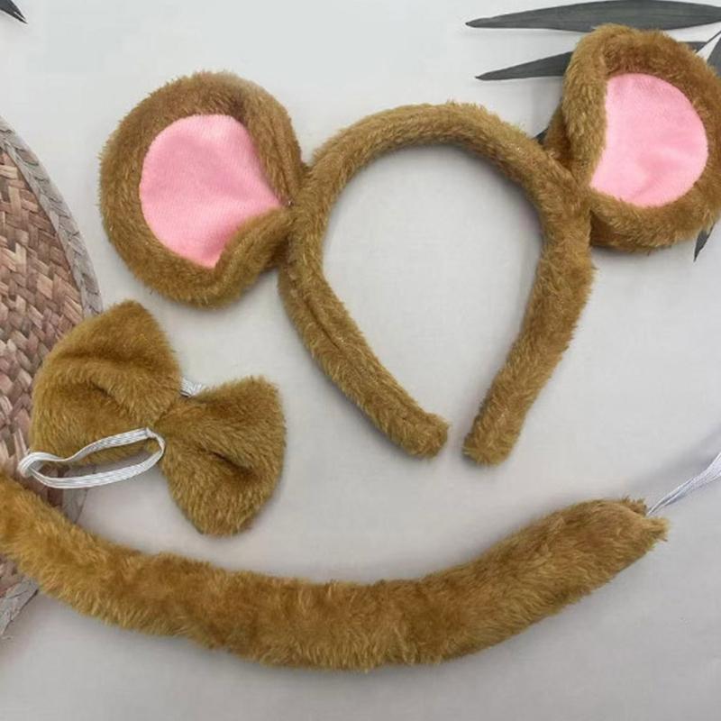 Maus Kostüm Zubehör Maus Ohren Stirnband Schwanz Blindenstock für Halloween Cosplay Party Verkleidung Tierkostüme