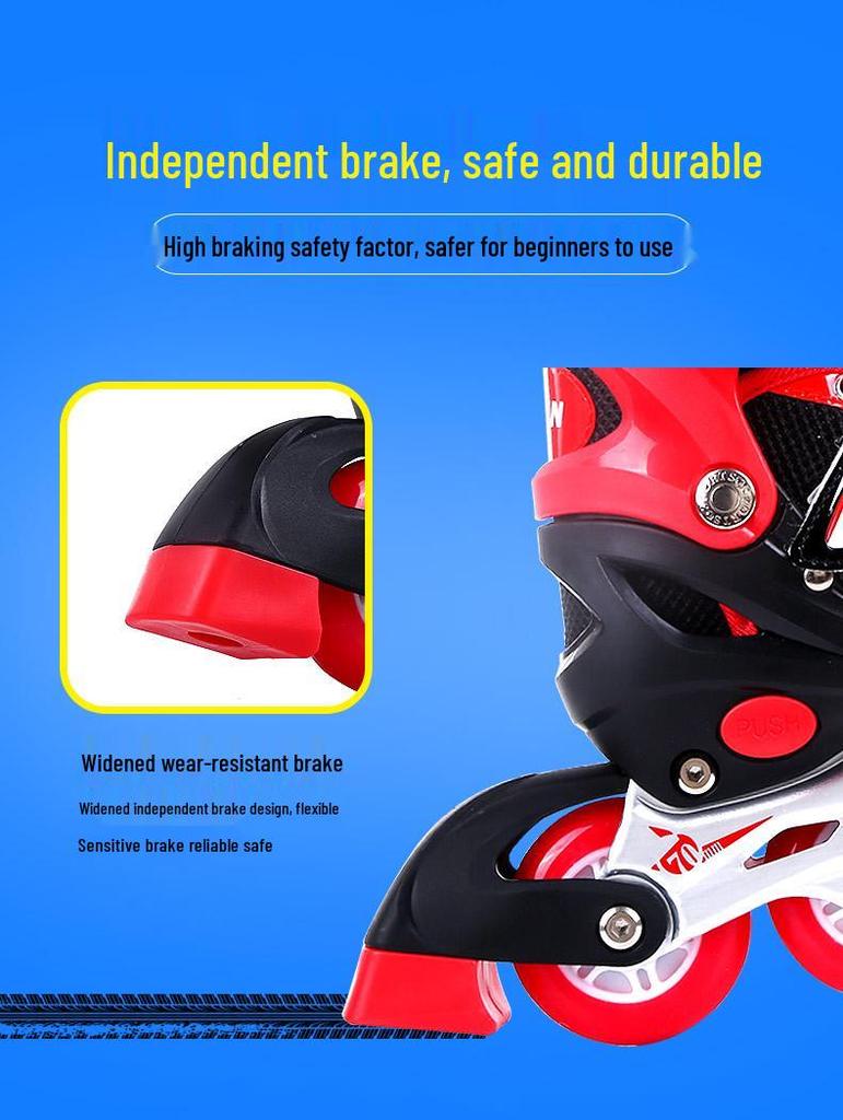 Children's Adjustable Inline Roller Skates Set with Flash Wheels, Helmet, and Protective Gear