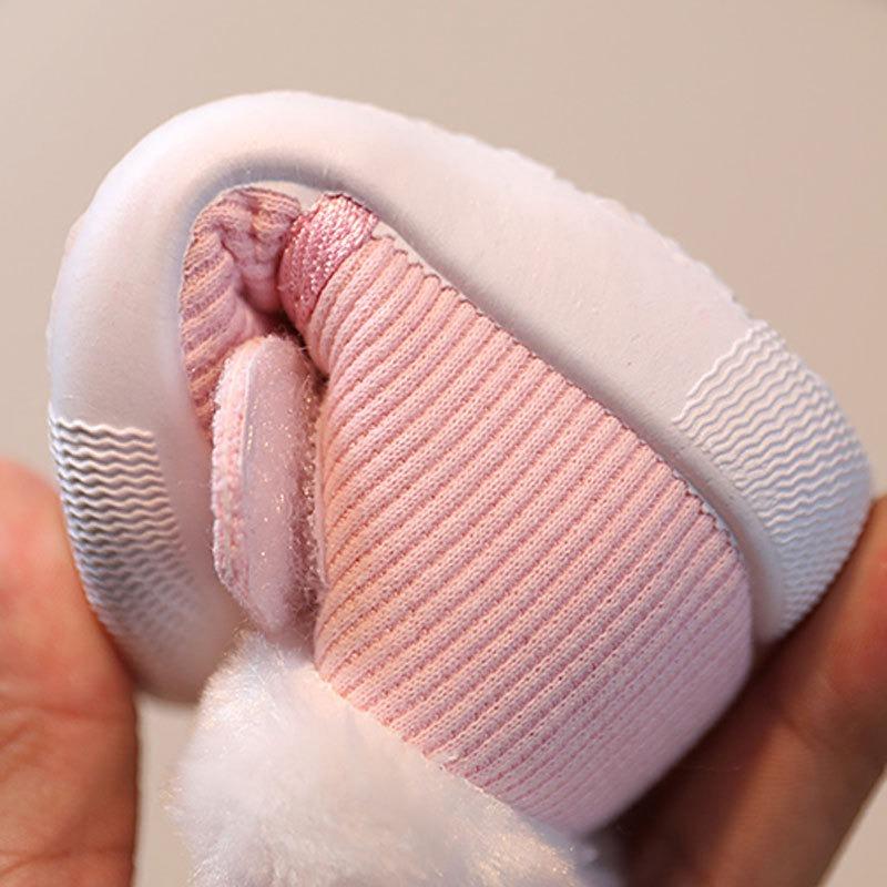 Baby Boots 0-2 Years Fleece-Lined Warm Infant Shoes with Soft Soles for Boys & Girls Cute Casual Shoes for Kids