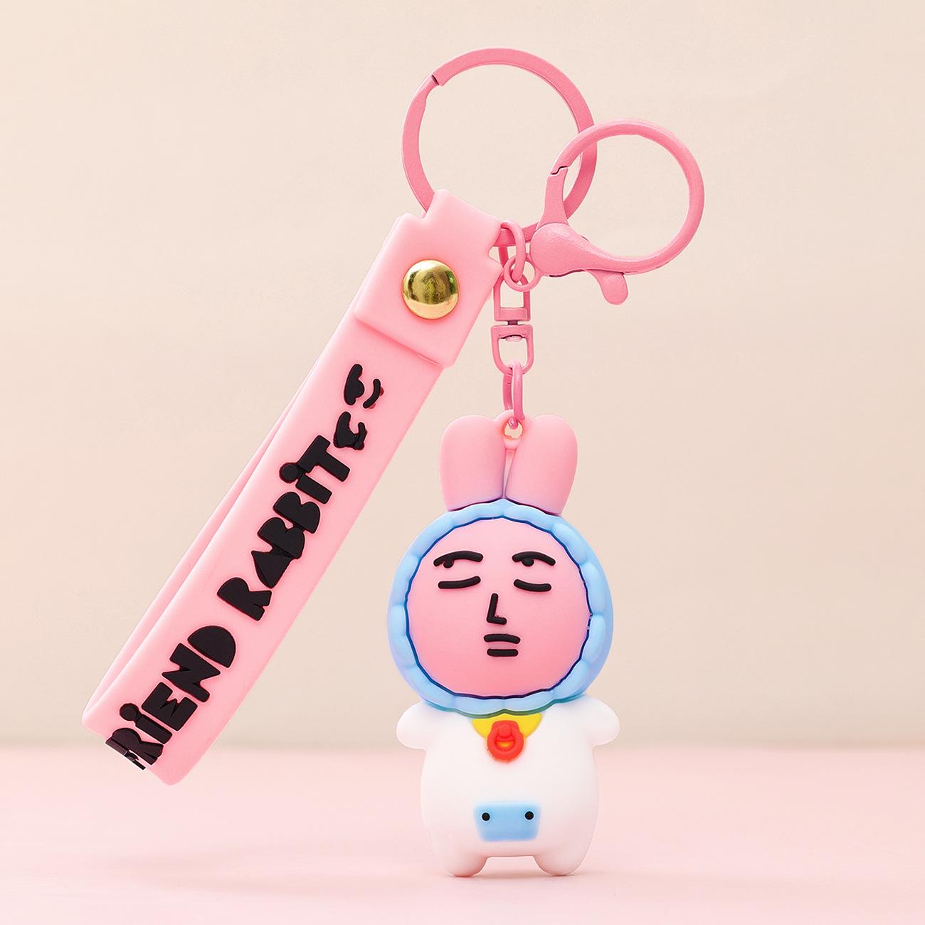 Pink Rabbit Keychain - Cartoon Doll Bag Pendant Standard Packaging