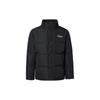 Warm Elegant Diamond Series Solid Color Zipper Stand Collar Short Down Jacket Men Outerwear Deep-Black L423M175-002K