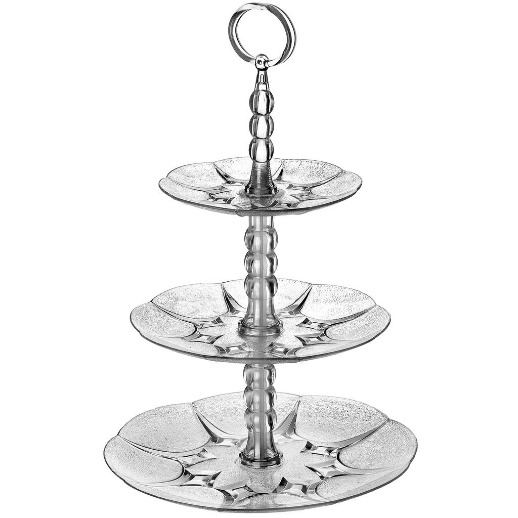 KADAX Patera Na Ciasto Szklana Owoce 3 Piętrowa Okrągła Talerz Na Ciasta