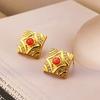 Women's Light Luxury Design Elegant Vintage Geometric Square Earrings Fashionable And Versatile Niche Design Earrings