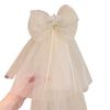 Children's Veil Hairpin Girl's Bow Crown Hairpin Photo Top Clip Baby's Birthday Mesh Headwear Princess Handmade Fashion