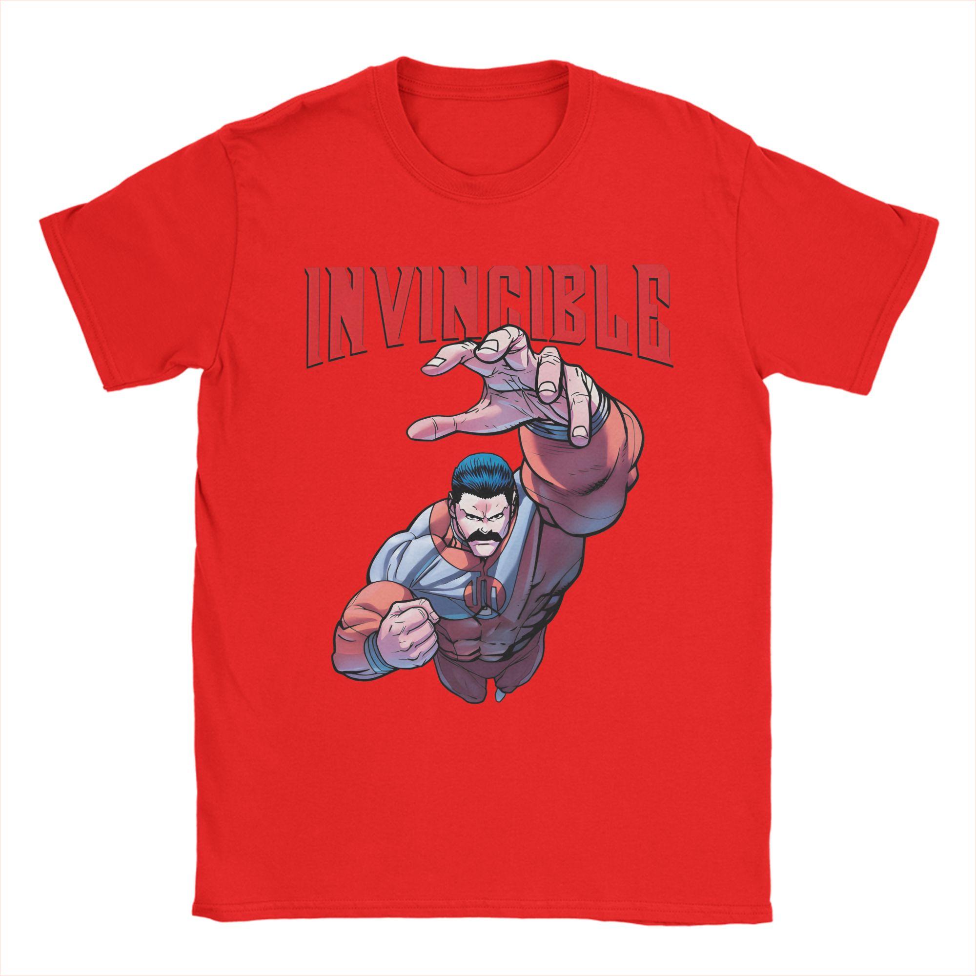 Оверсайз футболка Thragg Invincible Комикс Хлопковые футболки Футболка для унисекс Летняя Потрясающий принт Короткий рукав Одежда S