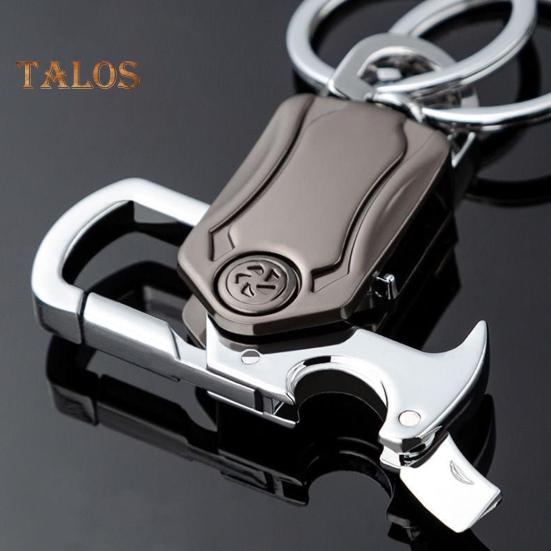 Portachiavi Multifunzionale Robusto Moschettone Clip Apribottiglie Fidget Spinner Coltello Materiale in Lega di Zinco Portacellulare Portachiavi