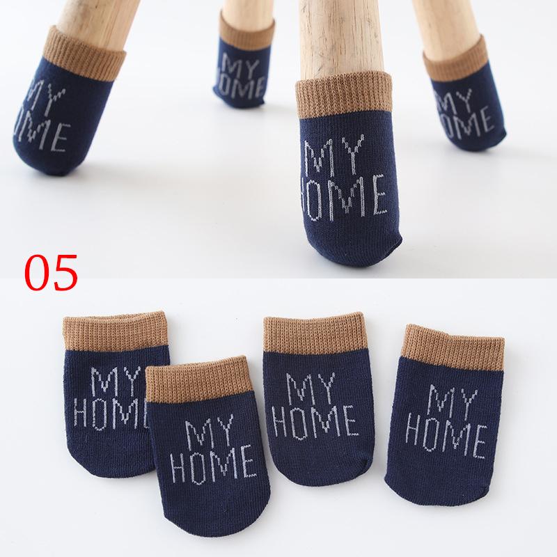 4Pcs Cartoon Chair Leg Knitting Socks Protectors Table Leg Foot Non-Slip Colorful