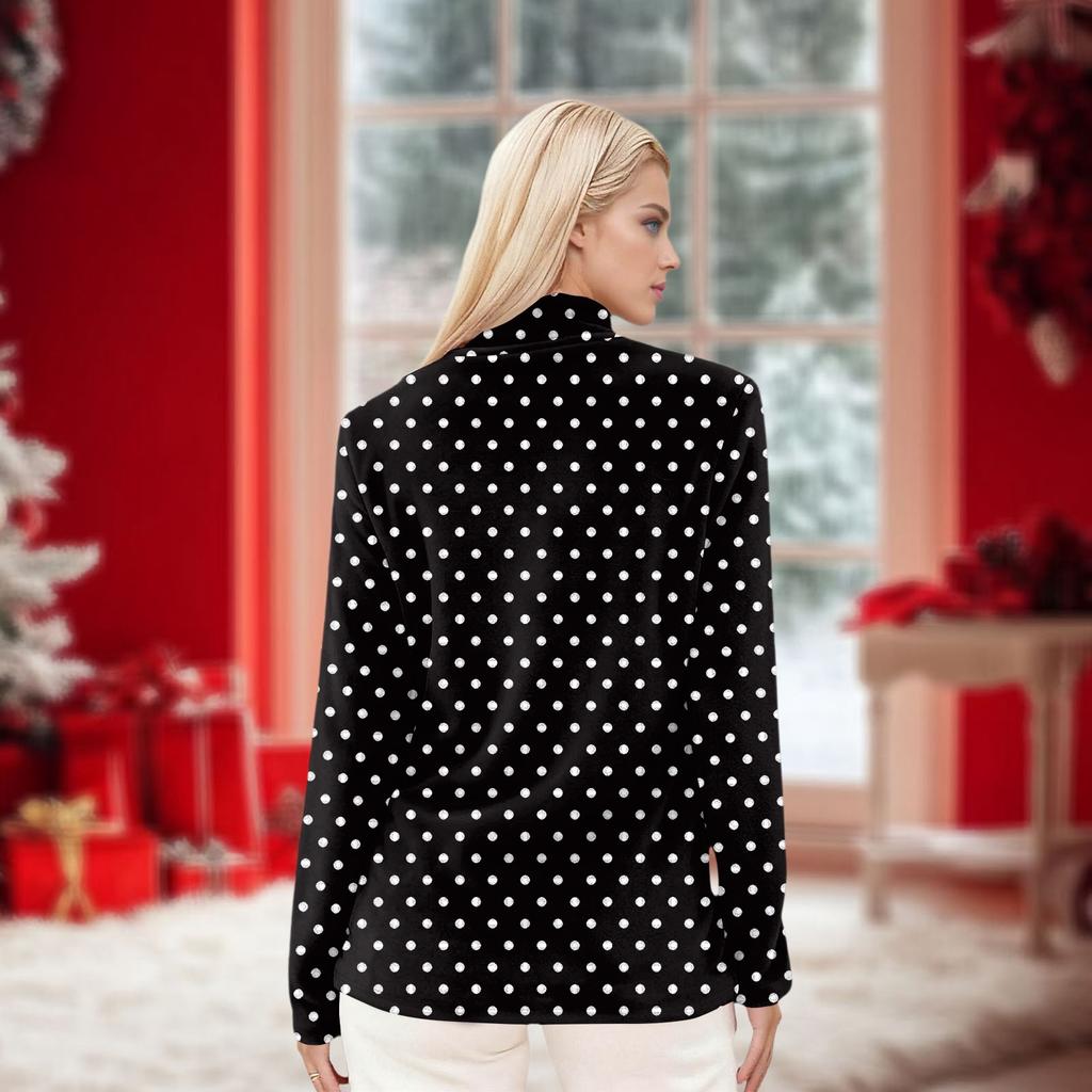 Women's Daily Casual Long Sleeve Mid Collar Top