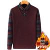 Middle-aged & Elderly Men's Thickened Velvet Knit Sweater Faux Two-Piece