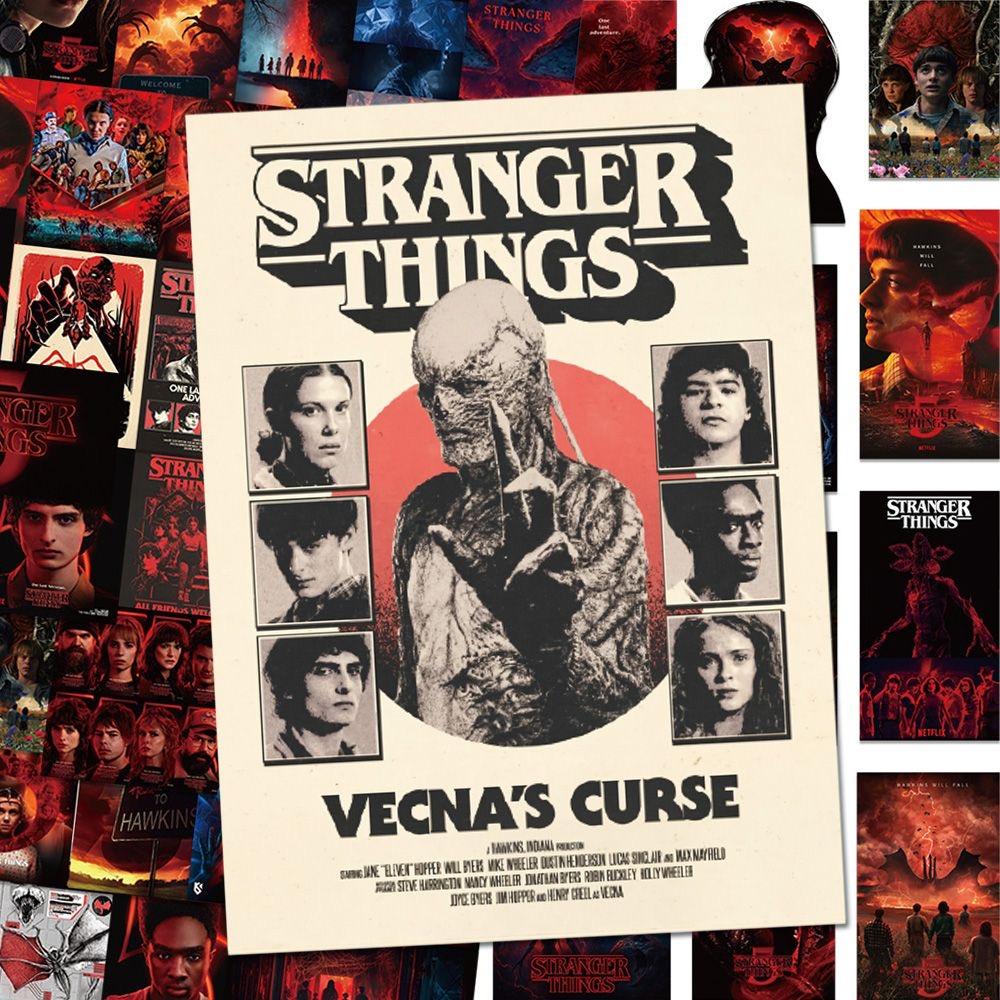 54 PCS Stranger Things Stickers,Stickers Movie Anime Stickers for Laptop Journal Skateboard Guitar Luggage