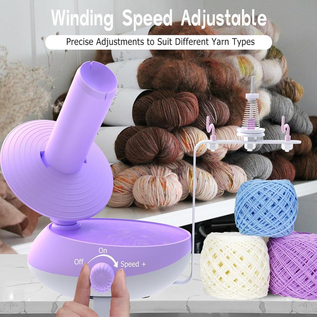 DAFENCHI Yarn Winder, Electric Yarn Winder That Can Work with Yarn Swift, Automatic Large Yarn Ball Winder for Crocheting, Speed Adjustable Yarn