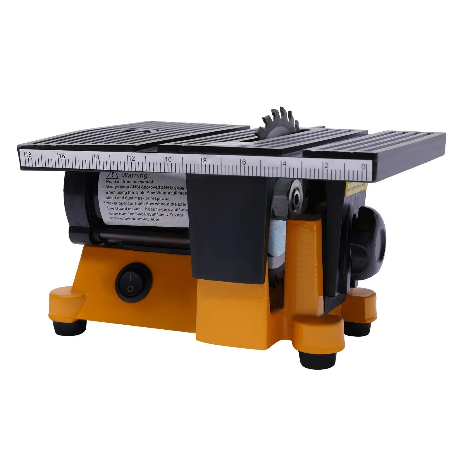 

Mini Table Saw Workbench Electric Cutting Machine Multifunctional Desktop Saw with 3 Blades,for DIY Handmade Wooden Model Crafts чорний