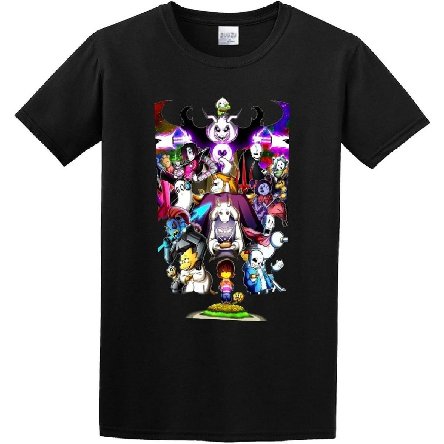 

Strong Durability Undertale Character Filled with Determination Unisex 100% Cotton Short-Sleeve T-Shirts Black XXXXXL чорний