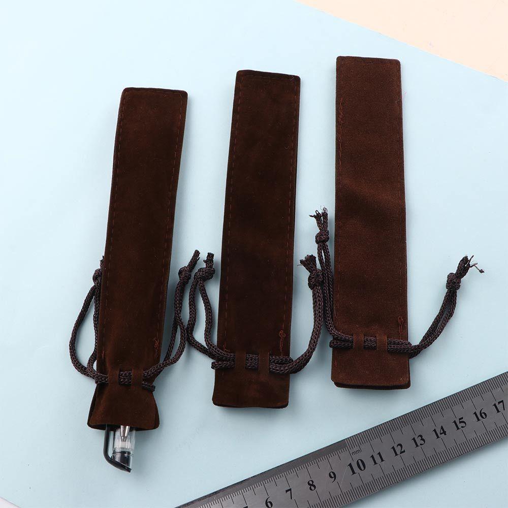 Black 5 Colors With Rope Drawstring Pen Pouch Pen Sleeve Holder Pen Bag Case Single Pencil Bag Pencil Bag Velvet Pen Pouch