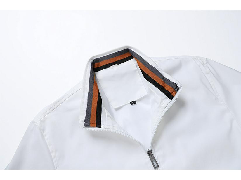 Men's Casual Fleece & Cotton Sports Jacket - Solid Color Spring/Autumn Outerwear