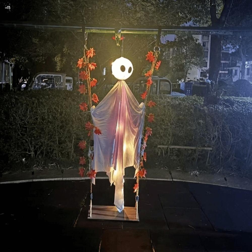 Grande Foglia d'Acero Fantasma Altalena Luce Carino Spettrale Fantasma Ornamento Esterno
