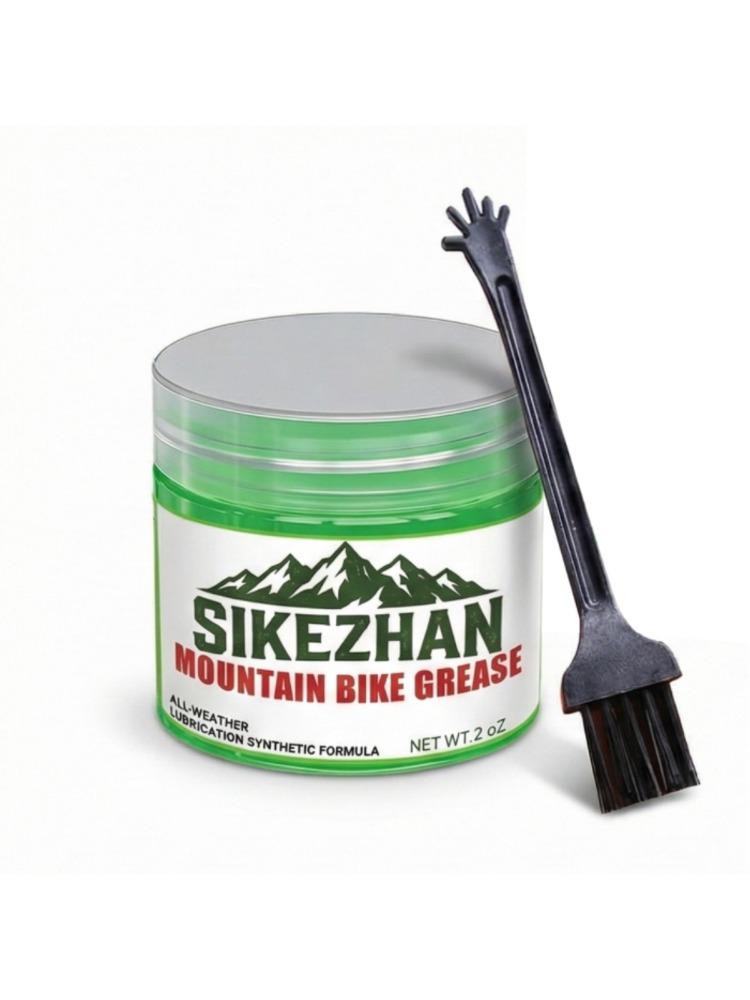 Bicycle Grease 2oz with Brush - Waterproof Synthetic Lube for MTB Bearings, Headsets Hubs - Anti-Rust High Temp