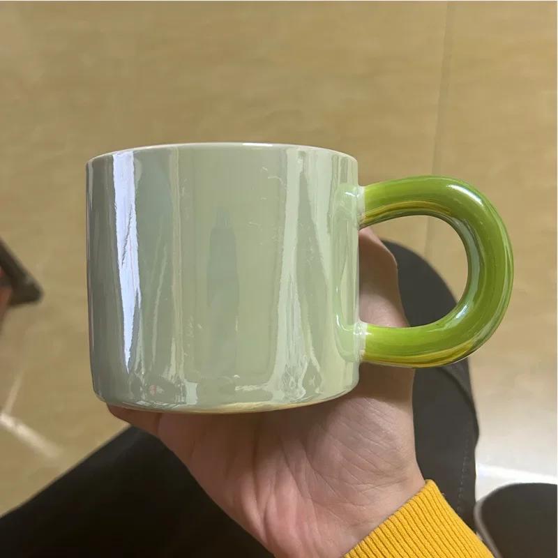 Pearl Glazed Porcelain Coffee Mugs Home Kitchen Drinkware Christmas Party Gifts Children's Water Cup Office Coffee Mug