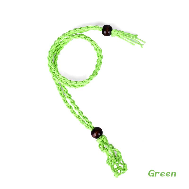 Crystal Cage Necklace Holder Adjustable Length Empty Stone Pendant Holder Hand-Woven Necklace Cord for DIY Jewelry Making