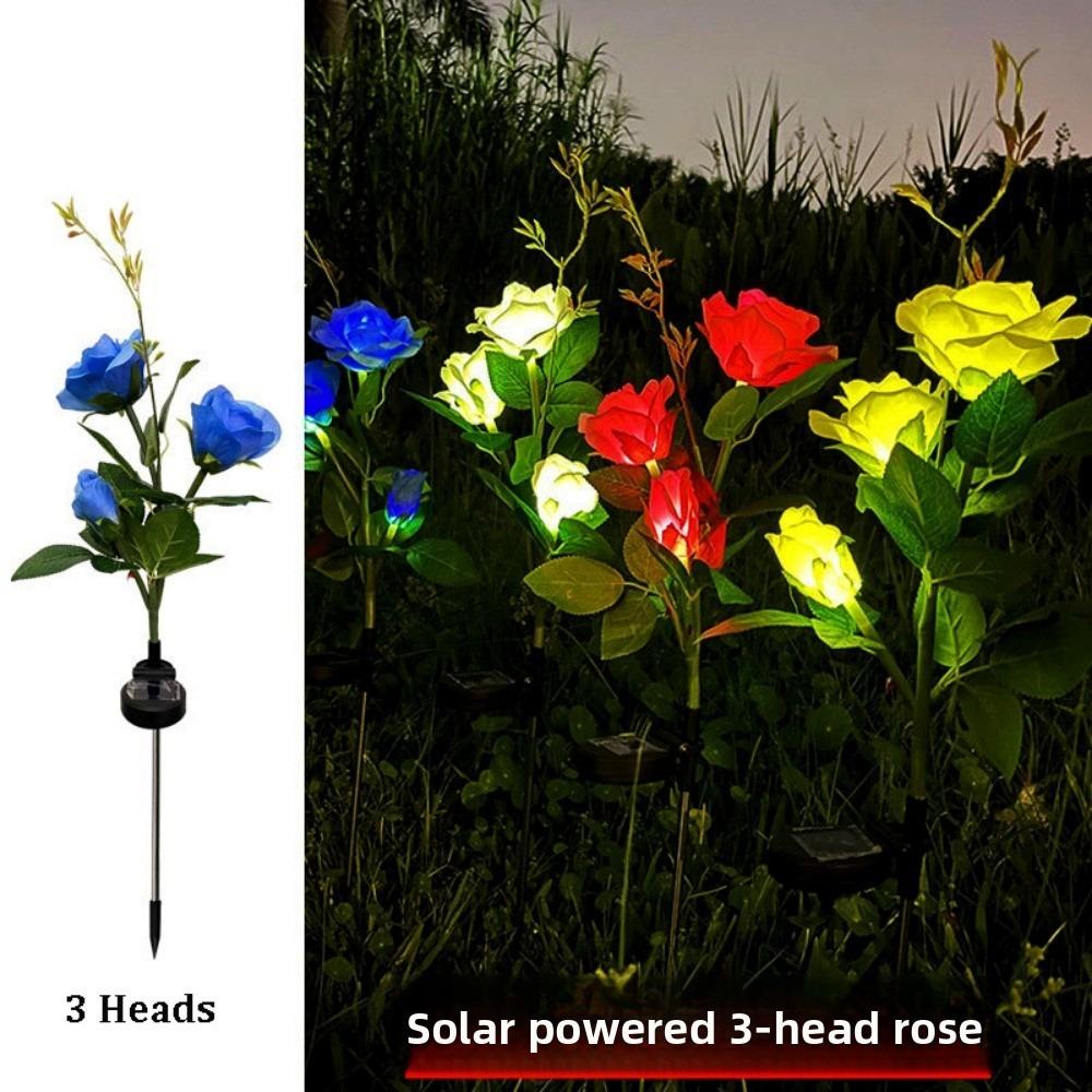 3/5 Heads LED Simulated Solar Lights Waterproof 5 Colors Outdoor Decorative Solar Light Garden Solar Lights