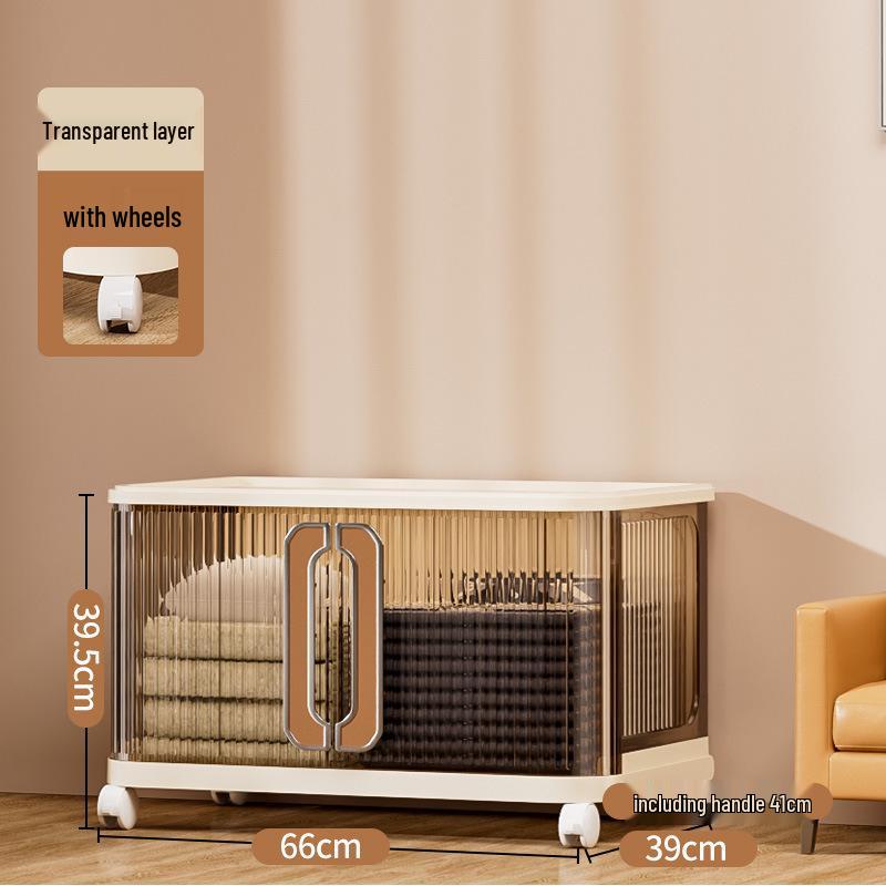 Multi-Layer Foldable Push-Pull Wardrobe & Snack Storage Cabinet with Wheels