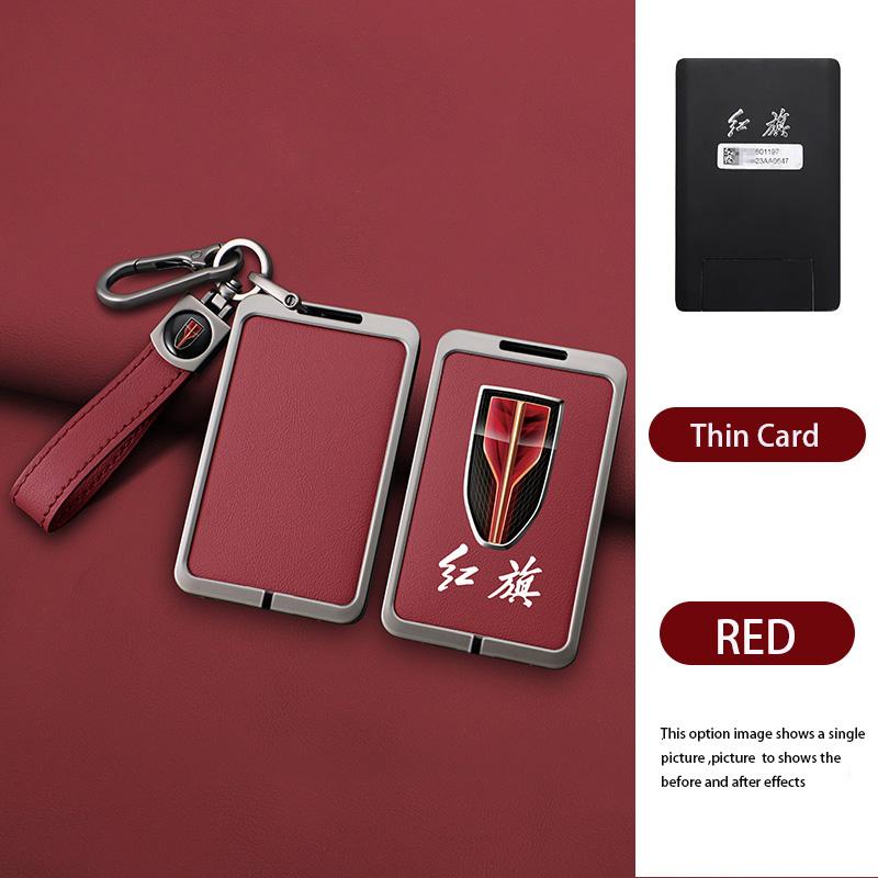 Zinc Alloy Car Logo Key Protect Case Cover For Hongqi HS7 H9 Red Flag HS5 Card Keyring Smart Control Keychain Buckle Accessories