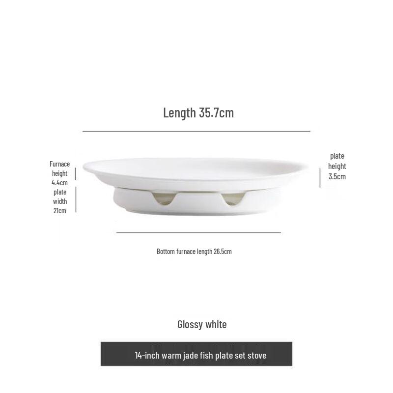 Heated Ceramic Oval Fish Plate