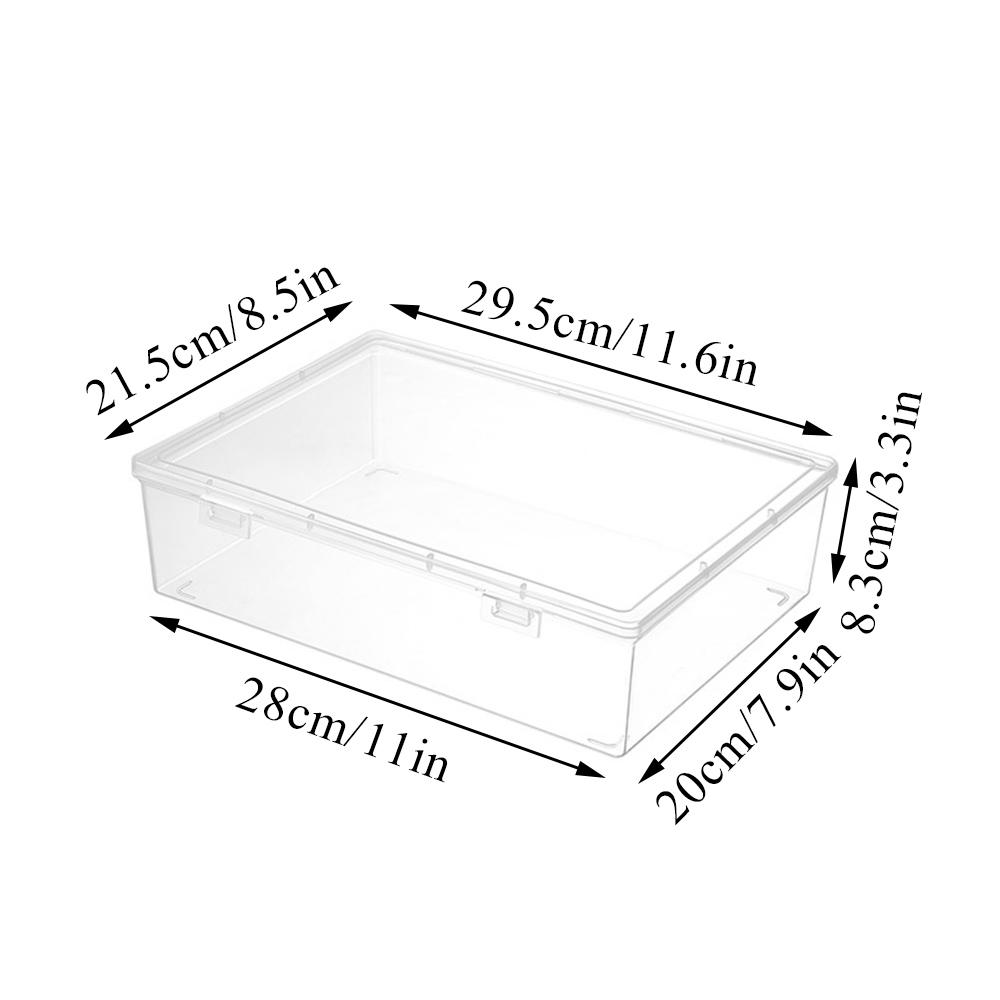 Plastic Document Organizer Organized Clear Square Shape Storage Box Organizing Box Transparent Desktop Document Storage Case