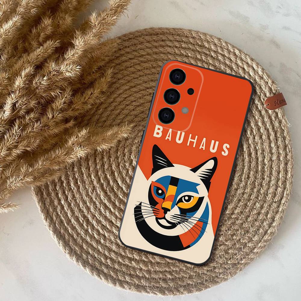 Geometric Bauhaus Art Phone Case For Samsung S25,S24,S21,S22,S23,S30,Ultra,S20,Plus,Fe,Lite,Note,10,9,5G Black Cover