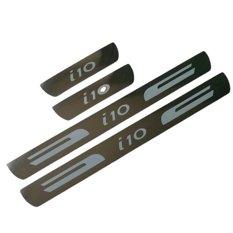 For Hyundai I10 Car Door Step Pedal Cargo Scaffolding Edg Protector Bumper Door Sill Scuff Plates Chromium Styling
