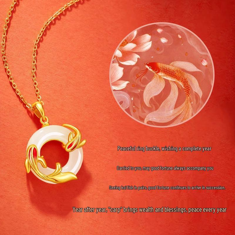 2026 New Style Ping An Kou Koi Fish Necklace for Women - Elegant Birthday or Mother's Day Gift