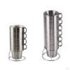 300ml Stainless Steel Mugs - Double Walled Insulated W/ Rack , Silver, 6Mugs and Holder