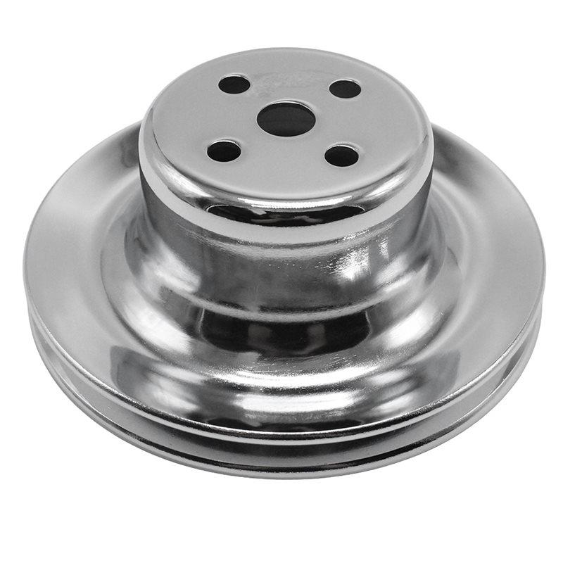 Chrome Single Groove For Ford 260 289 Mustang 1965-1966 Water Pump Pulley SBF Small Block 1 Groove Crankshaft Pulley Chrome Silver