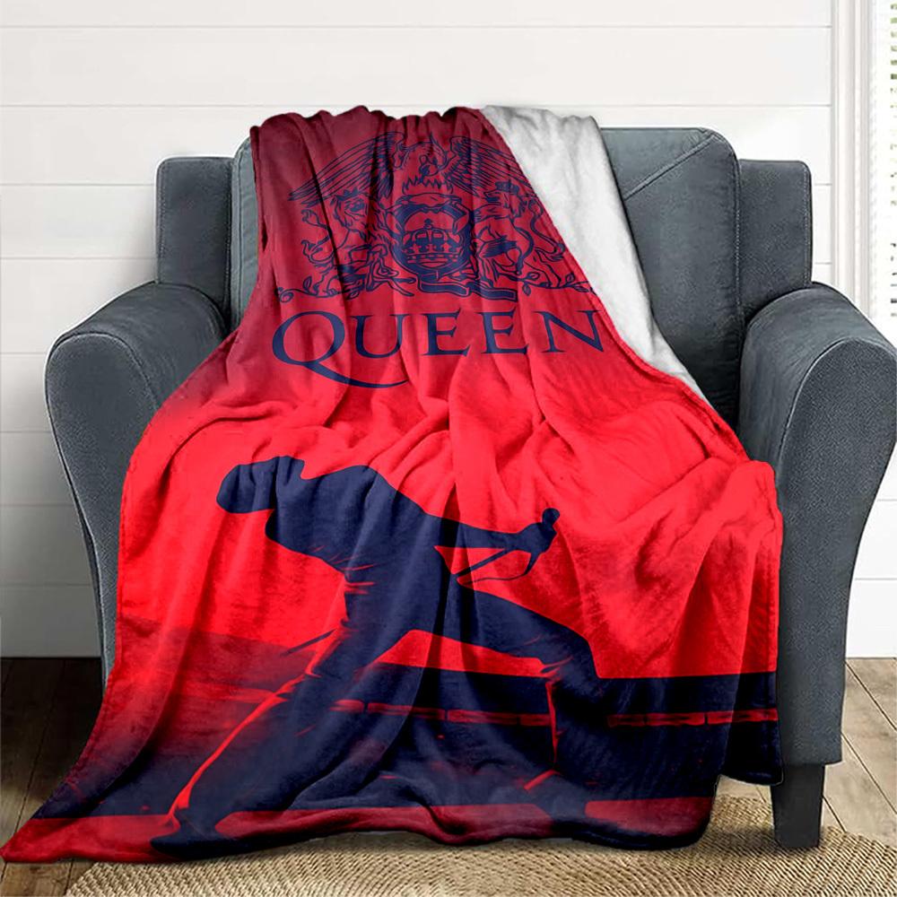 1pc Queen Band Logo Blanket Lightweight Flannel Blanket Throw Blanket For Sofa, Bed, Travel, Camping, Livingroom, Office, Couch