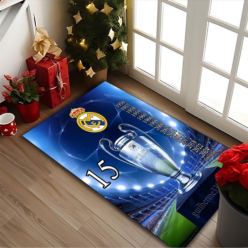 Real Madrid Carpet, Non-slip Office Chair Rug, Digital Print Home Area Rug, Unique Festival Decorations