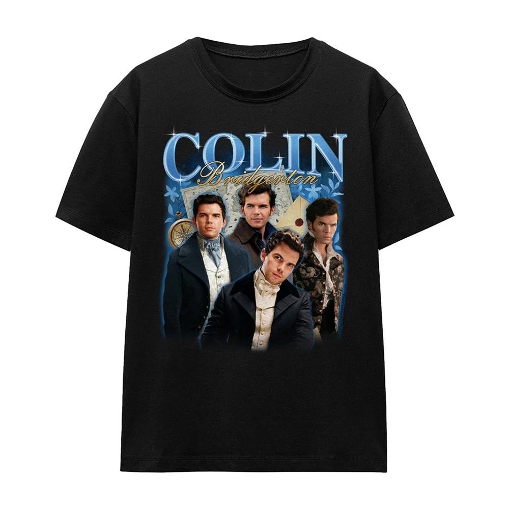 Bridgerton - Colin Bridgerton Vintage Womens 100% Cotton T-shirt Mens Tees Top S-2XL, Black S