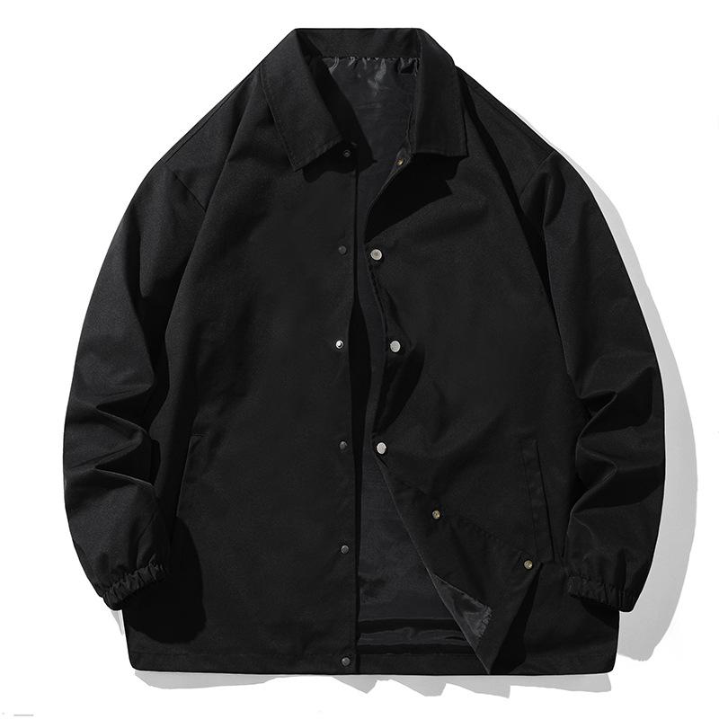 Men's Retro Baseball Jacket: Solid Color American Workwear for Spring and Autumn