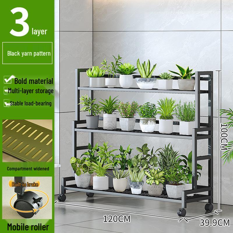 Modern Multi-Layer Wrought Iron Flower Stand & Storage Rack for Balcony & Living Room