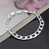 New 925 Sterling Silver Side Side Silver Bracelet 12MM Men's and Women's Jewelry Wedding Anniversary Gifts