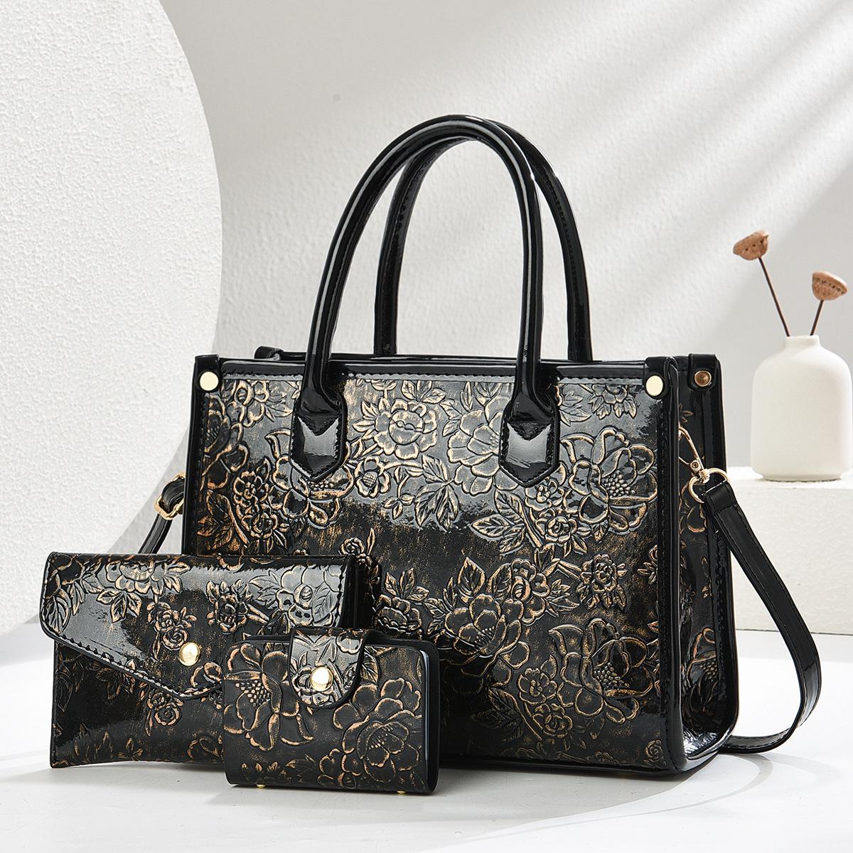 

Exquisite Embossed 3Piece Set Women s Bag Shoulder Crossbody Bags for Women Luxury Designer Messenger Bag Purses and Handbags 28x11x21cm
