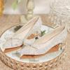 Mode 2024 Neu Herbst Markendesigner High Heels Luxus Perle Kristall Schleife Weiß Hochzeitsschuhe Damen Pumps Dünn Absatz Partyschuhe